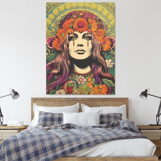  1970's Lady Canvas Print (Insitu (Slaapkamer))