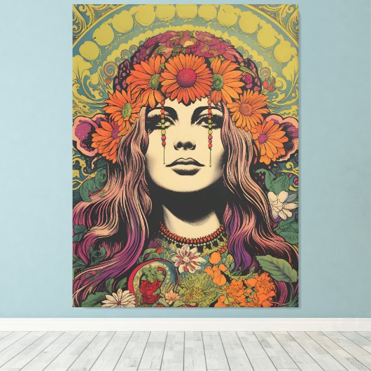 1970's Lady Canvas Print (Insitu (Houten vloer))