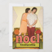 1970s NOEL Bericht  Stijl Foto Feestdagenkaart (Voorkant)