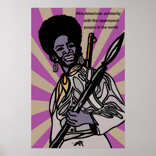 1970s Poster Black Panther Afro-Amerikaan (Voorkant)