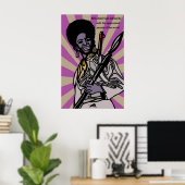 1970s Poster Black Panther Afro-Amerikaan (Thuiskantoor)