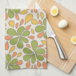 1970s Retro Abstracte Bloemen Groen Geel Roze Theedoek<br><div class="desc">Deze fabelachtig funky retro keukenhanddoek uit de jaren 70 is voorzien van groene abstracte bloemetjes die roze en gele zaadjes afgeven,  op een romige achtergrond. Voeg die pop van vrijmoedigheid toe en juich in uw keukeninrichting door deze handdoek aan de ovendeur te laten hangen!</div>