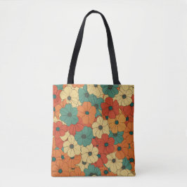1970s Retro Bloemen Tote Bag