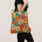 1970s Retro Bloemen Tote Bag (Dichtbij)
