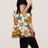 1970s Retro Bloemen Tote Bag (Dichtbij)