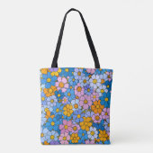 1970s Retro Bloemen Tote Bag (Achterkant)