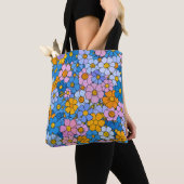 1970s Retro Bloemen Tote Bag (Dichtbij)