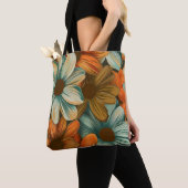 1970s Retro Bloemen Tote Bag (Dichtbij)