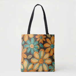 1970s Retro Bloemen Tote Bag