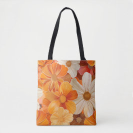 1970s Retro Bloemen Tote Bag