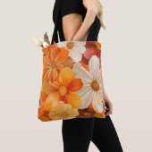 1970s Retro Bloemen Tote Bag (Dichtbij)