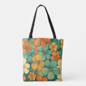 1970s Retro Bloemen Tote Bag (Achterkant)