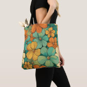 1970s Retro Bloemen Tote Bag (Dichtbij)