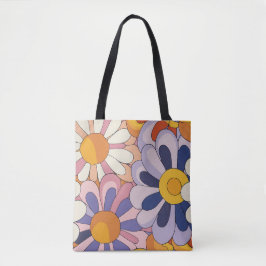 1970s Retro Bloemen Tote Bag
