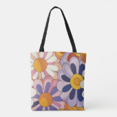 1970s Retro Bloemen Tote Bag (Achterkant)