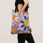 1970s Retro Bloemen Tote Bag (Dichtbij)