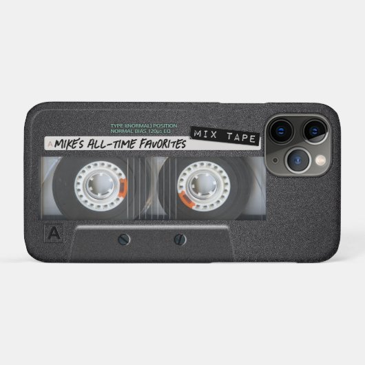  1970's Retro Cassette Mix Tape Case-Mate iPhone Case (Achterkant (horizontaal))