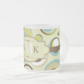 1970's Retro Circle Frosted Glass Coffee Mok Cup (Voorkant rechts)