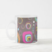 1970's Retro Circle Frosted Glass Coffee Mok Cup (Links)