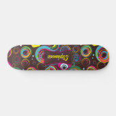 1970's Retro Circle Kleurrijke Comp Skateboard (Horizontaal)