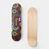 1970's Retro Circle Kleurrijke Comp Skateboard (Voorkant)