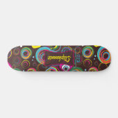 1970's Retro Circle Kleurrijke Old School Skateboa Skateboard (Horizontaal)