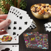 1970's Retro Circle Monogram Initiaal Card Deck Speelkaarten (Insitu)
