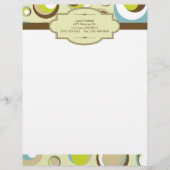 1970's Retro Circle Pattern Letterhead Stationery Briefhoofd (Voorkant)