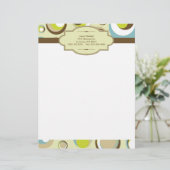 1970's Retro Circle Pattern Letterhead Stationery Briefhoofd (Staand voorkant)