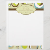 1970's Retro Circle Pattern Letterhead Stationery Briefhoofd (Voorkant / Achterkant)
