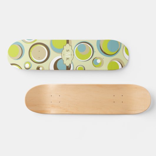 1970's Retro Circle Pattern Old School Skateboard (Horizontaal)