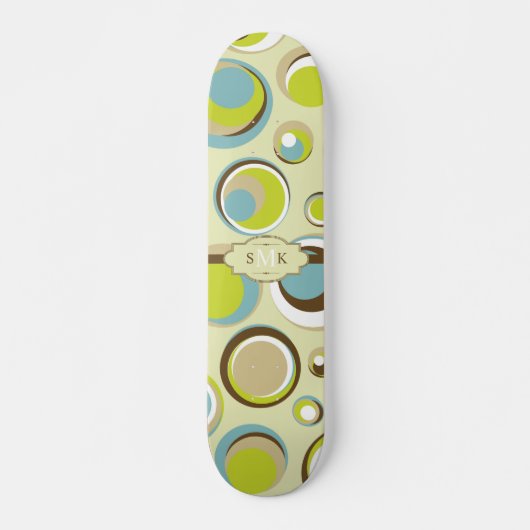 1970's Retro Circle Pattern Old School Skateboard (Voorkant)