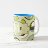 1970's Retro Circle Pattern Print Coffee Mok Cup (Voorkant rechts)