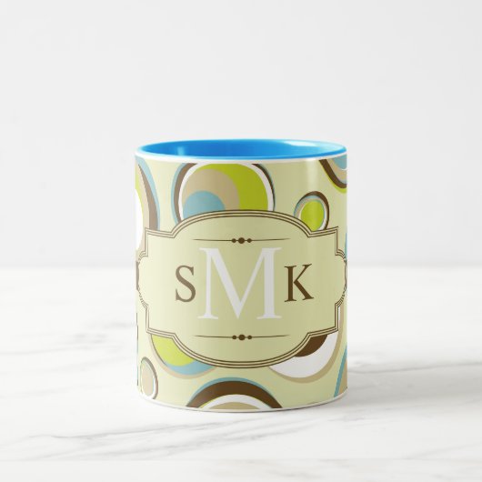 1970's Retro Circle Pattern Print Coffee Mok Cup (Center)