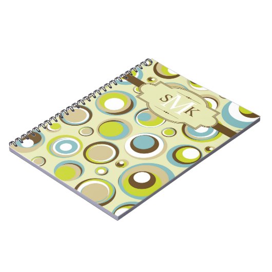 1970's Retro Circle Pattern Print Spiral Notitiebo Notitieboek (Linkerzijde)