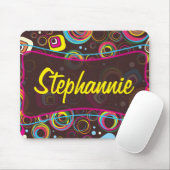 1970's Retro Circle Square 1950 Groovy Mousepad Muismat (Met muis)