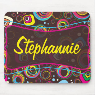1970's Retro Circle Square 1950 Groovy Mousepad Muismat
