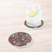 1970's Retro Circle Square 1950 Groovy Onderzetter (Zijkant)