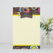1970's Retro Circle Square Letterhead Stationery Briefpapier (Staand voorkant)