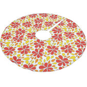 1970s Retro Funky Flower Pattern Rood Sinaasappel Kerstboom Rok (Gekanteld)