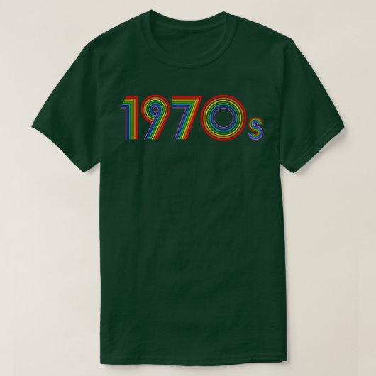 1970s Retro Rainbow Disco Font T-shirt (Design voorkant)