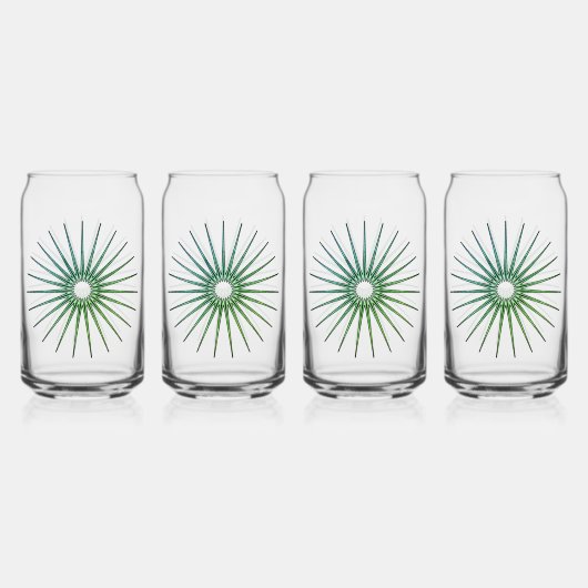 1970's Retro Star Burst Blikvorm Glas (Voorkant)