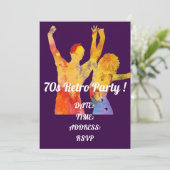 1970s Retro Thema Dance Party Kaart (Staand voorkant)