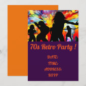 1970s retro thema dans party kaart (Voorkant / Achterkant)