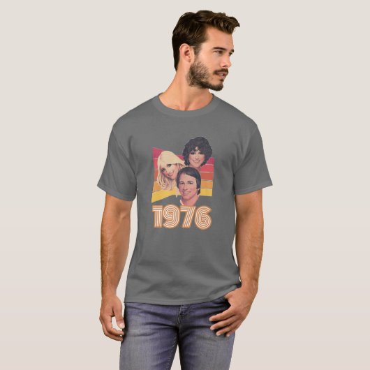 1970'S Retro TV Jack Tripper T-shirt (Voorkant volledig)