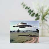 1970s Retro UFO Foto Australische Outback Briefkaart (Staand voorkant)