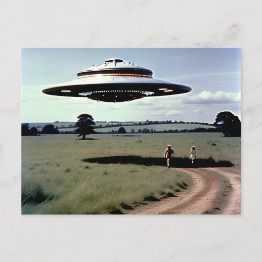 1970s Retro UFO Foto Australische Outback Briefkaart (Voorkant)