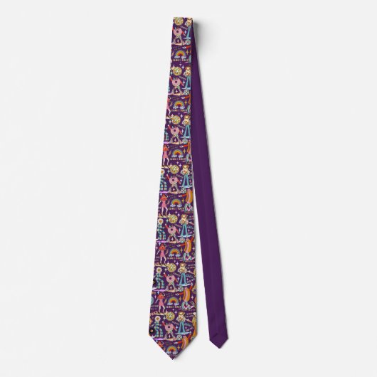1970s Sticker Disco Neck Tie Stropdas (Voorkant)