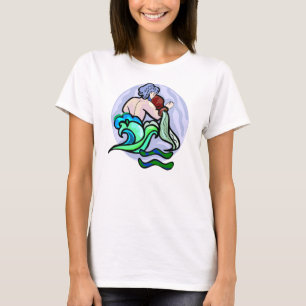 1970s stijl Aquarius Schilderen met symbool T-shirt