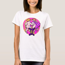 1970s stijl Gemini Schilderen met symbool T-shirt